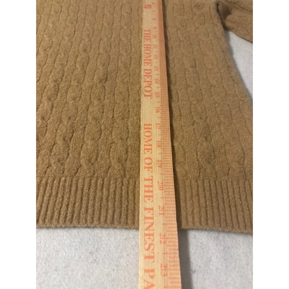J.Crew‎ Extra-Soft Cable Knit Mock Neck Sweater Camel Brown Womens Small